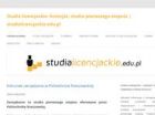 Miniatura strony studialicencjackie.edu.pl